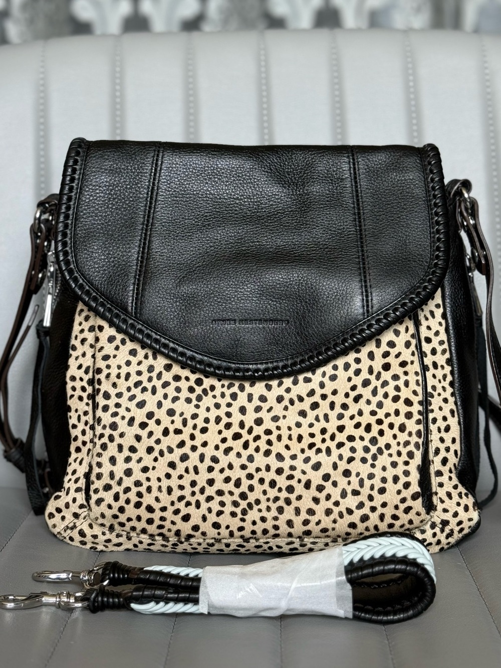 Aimee Kestenberg All for Love Leather Bag Shoulder Crossbody Cheetah Cowhide
